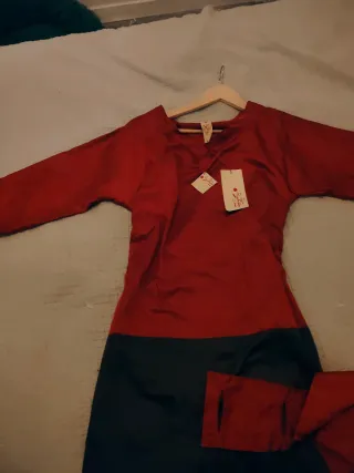 Traje vintage Yokana gris y naranja