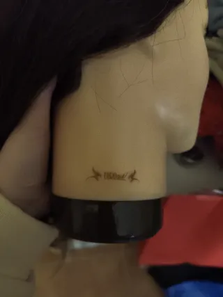 Cabeza de práctica peluquería pelo natural