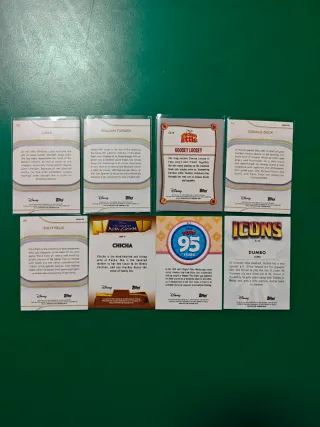 Lote de 8 cartas coleccionables Disney Topps