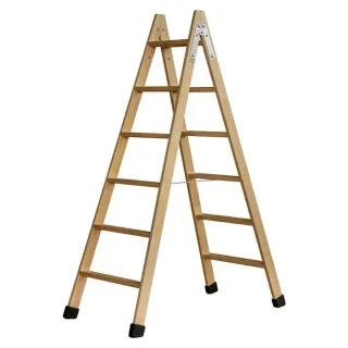 Escalera madera 6 peldaños