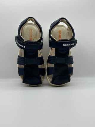 Sandalias niño Biomecanics azul y beige
