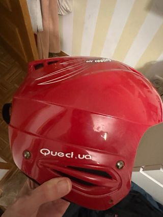 Casco Esquí Rojo Niño/Adulto Cabeza Pequeña