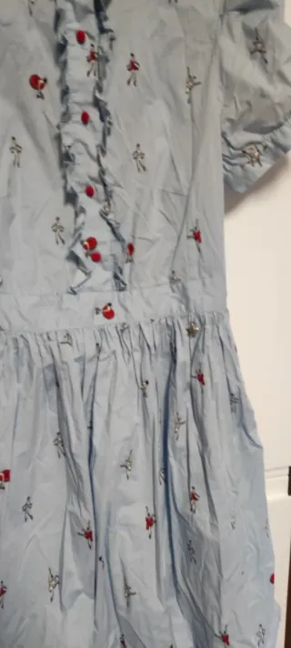 Vestido mini algodón azul Pati Conde