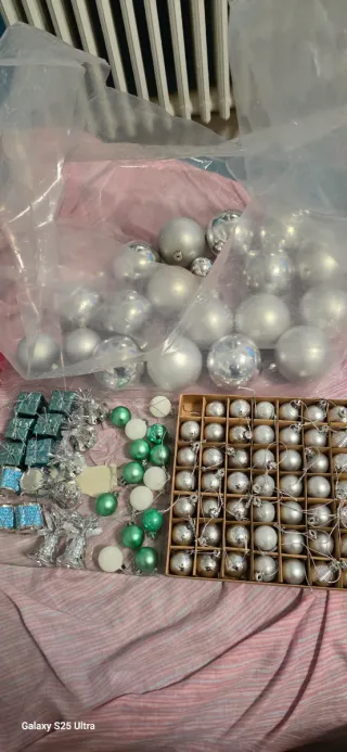 Palline Albero Natale Grigio Argento