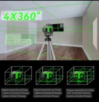 Nivel Láser 4D 16 Líneas Trípode Accesorios