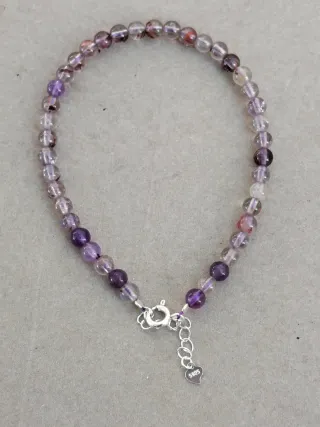 Pulsera Cuarzo Jardín y Amatista Multicolor
