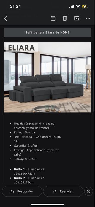 Sofá cama (2 plazas + chaise)