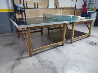 Mesa de ping pong plegable de madera