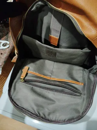 Mochila de piel auténtica