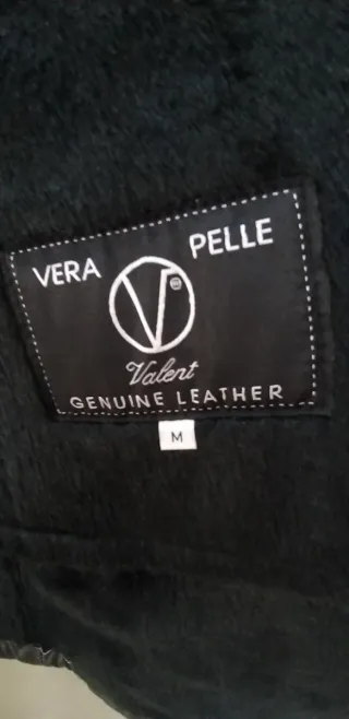 Giaccone in pelle nero taglia M