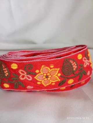 Passamanerie vintage ricami floreali puro cotone