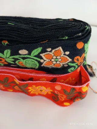 Passamanerie vintage ricami floreali puro cotone