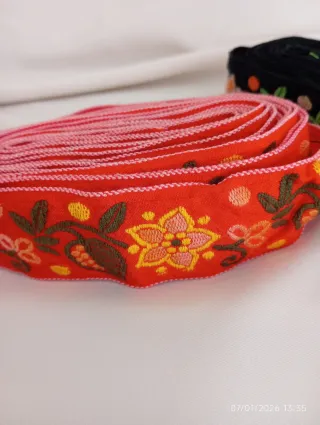 Passamanerie vintage ricami floreali puro cotone