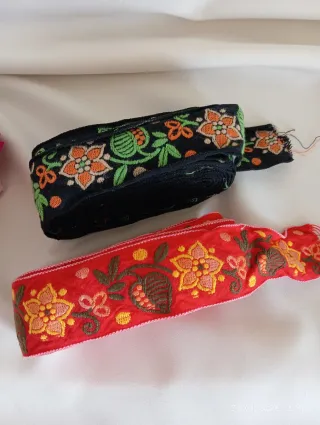 Passamanerie vintage ricami floreali puro cotone