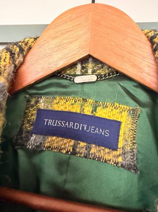 Cappotto Trussardi donna tartan giallo/grigio