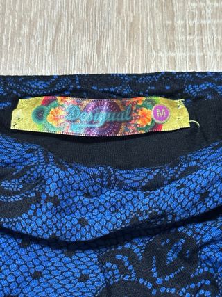 Falda Desigual Estampada Azul