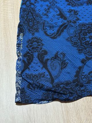 Falda Desigual Estampada Azul