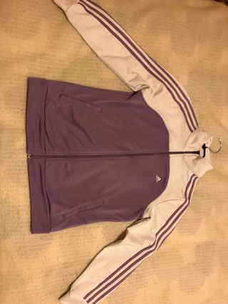 Sudadera Adidas Morada y Blanca Mujer
