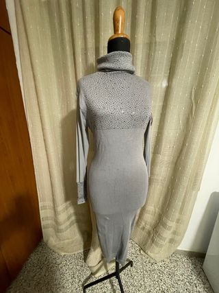 Abito lungo grigio glitterato Isabella