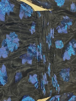 Vestido fiesta Zara floral azul negro