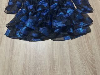 Vestido fiesta Zara floral azul negro