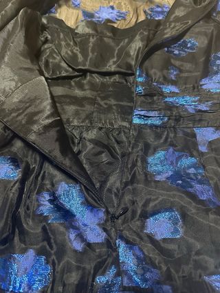 Vestido fiesta Zara floral azul negro