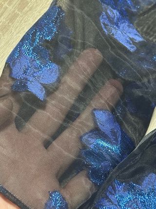 Vestido fiesta Zara floral azul negro