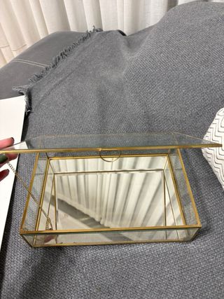 Caja joyero cristal dorado