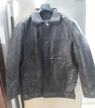 Giaccone in pelle nero taglia XXL