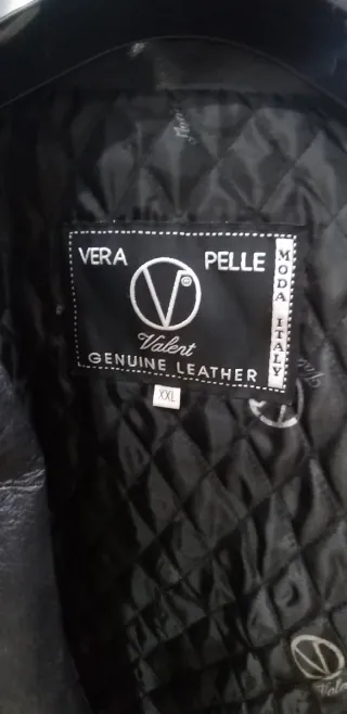 Giaccone in pelle nero taglia XXL