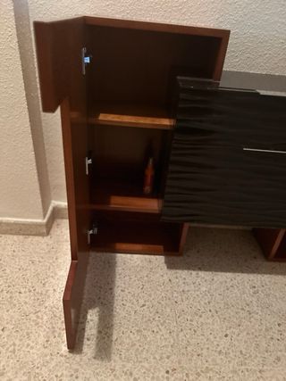 Mueble recibidor madera nogal y wengué