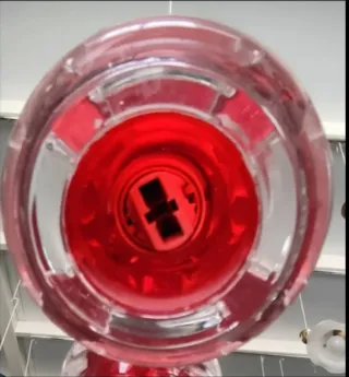 Lámpara de techo colgante cristal rojo y plata