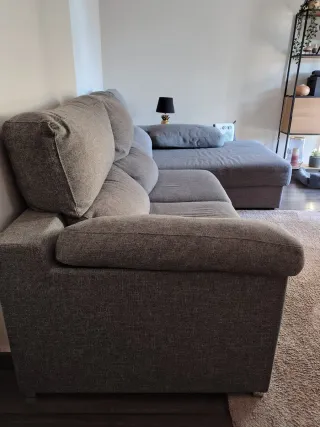 Sofá Chaise Longue Gris Tela