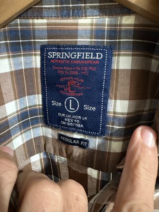 Camisa Springfield cuadros marrón Talla L