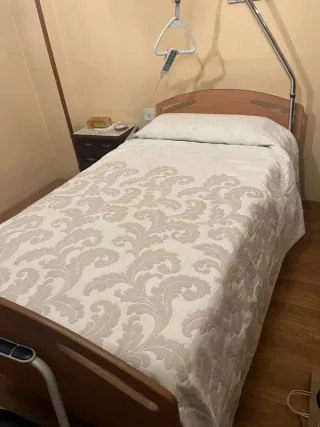 Cama articulada de madera y metal