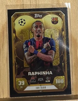 Carta Raphinha Topps 100 Club FC Barcelona