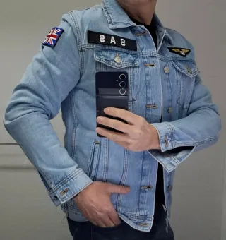 Cazadora Vaquera Parches Militares. Tallas S-M y L