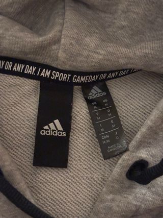 Sudadera Adidas Gris con Cremallera