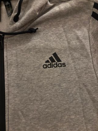 Sudadera Adidas Gris con Cremallera