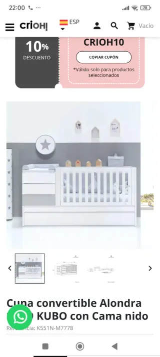 Cuna convertible Alondra KUBO