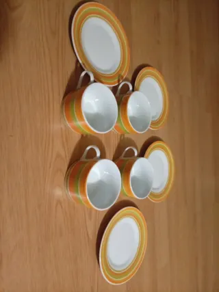 Juego 4 Tazas Café Porcelana