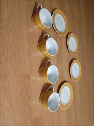 Juego 4 Tazas Café Porcelana