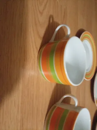 Juego 4 Tazas Café Porcelana