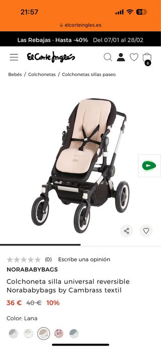 Colchoneta carro bebé Noraybags Cambrass reversibl