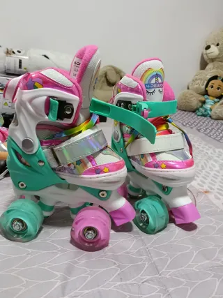 Patines infantiles unicornio y arcoíris