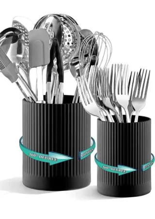 Set 2 Porta Utensilios Cocina Rotativo 360°