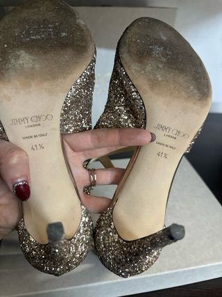 Sandalias Jimmy Choo Glitter Oro y Plata