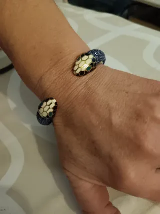 Pulsera Bulgari Serpiente Azul y Dorada