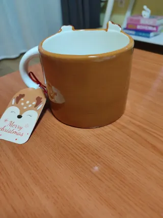 Taza cerámica diseño reno navideño