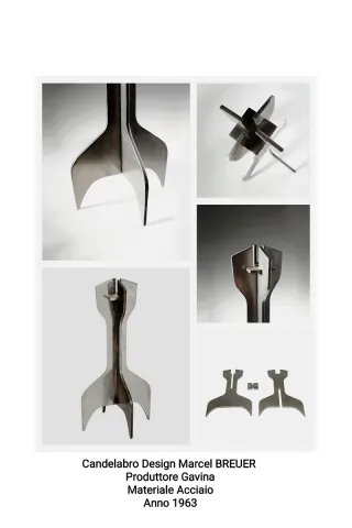 Candelabro Marcel Breuer Gavina Acciaio 1963